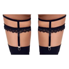 Cottelli - Decorative Garter Belt (Black)