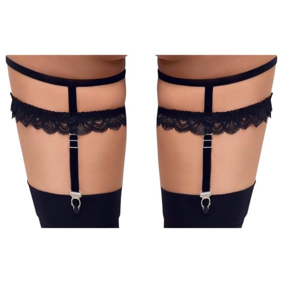 Cottelli - Decorative Garter Belt (Black)