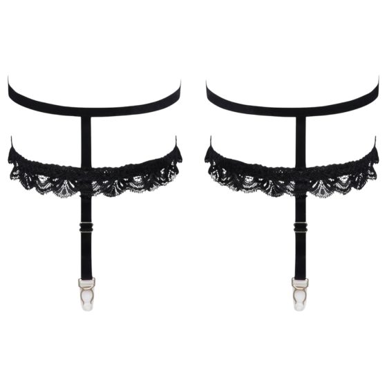 Cottelli - Decorative Garter Belt (Black)