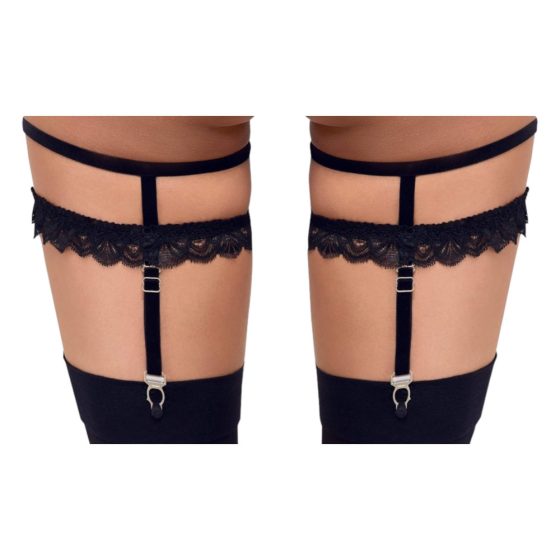 Cottelli - Decorative Garter Belt (Black)