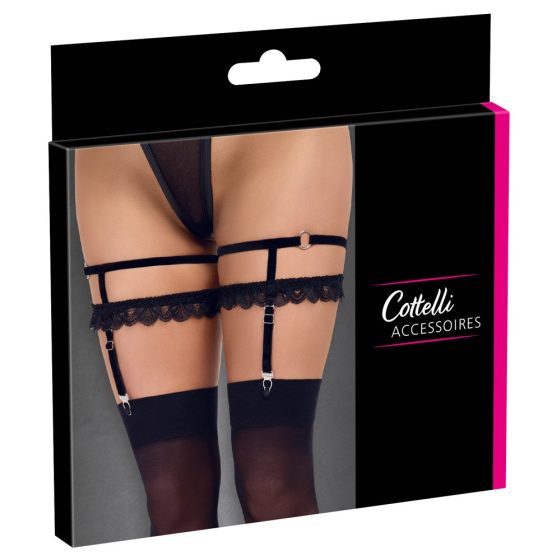 Cottelli - Decorative Garter Belt (Black)