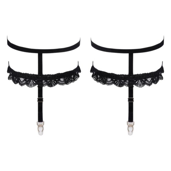 Cottelli - Decorative Garter Belt (Black)