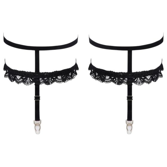 Cottelli - Decorative Garter Belt (Black)