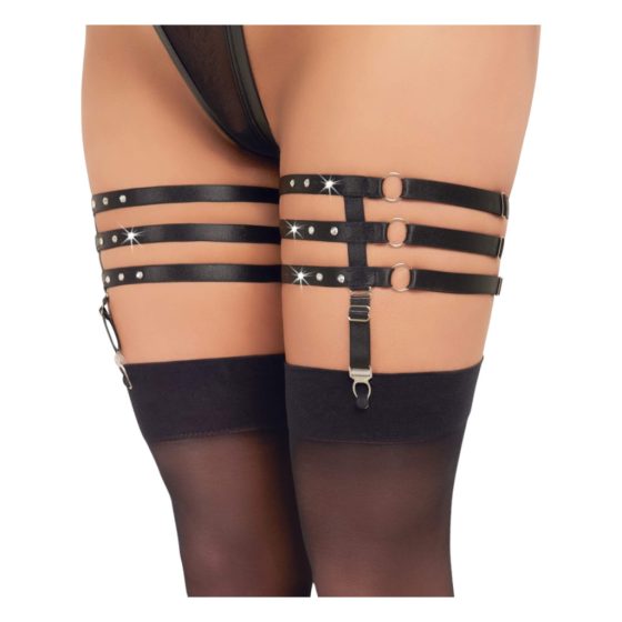 Cottelli - leather look garter belt (black)