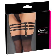 Cottelli - leather look garter belt (black)