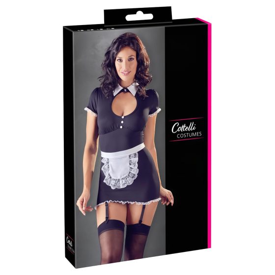 Cottelli - Garter Belt Maid Outfit (Black and White)