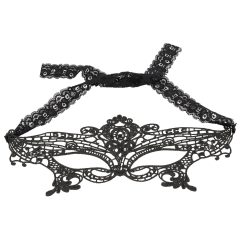 Cottelli - Embroidered Lace-Effect Eye Mask (Black)