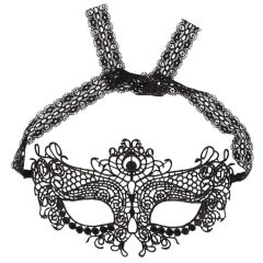 Cottelli - Embroidered Lace-Effect Mask (Black)