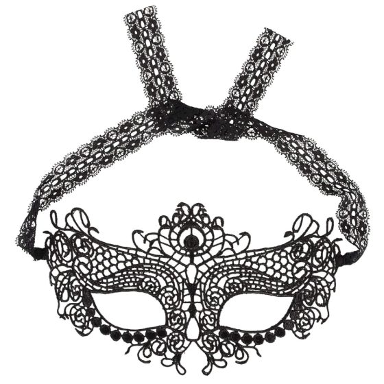 Cottelli - Embroidered Lace-Effect Mask (Black)