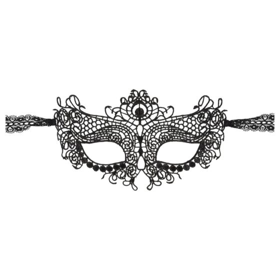 Cottelli - Embroidered Lace-Effect Mask (Black)