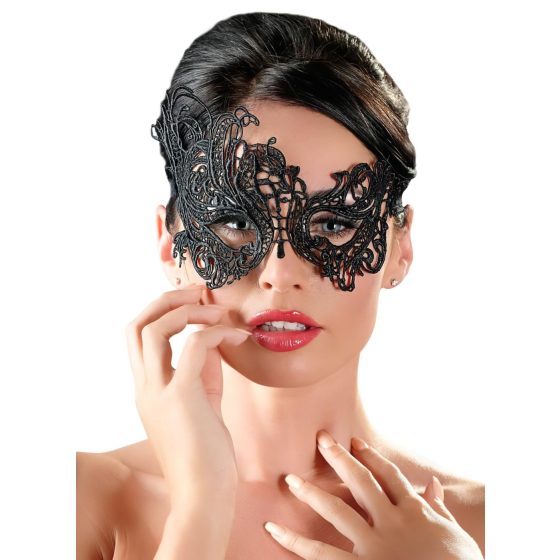 Cottelli - Embroidered Asymmetrical Mask (Black)