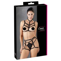 Cottelli - Black Decorative Lingerie Trio Harness (S-L)