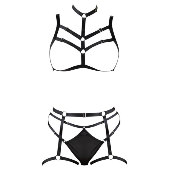 Cottelli - Decorative Body Harness Lingerie Set - Black (S-L)