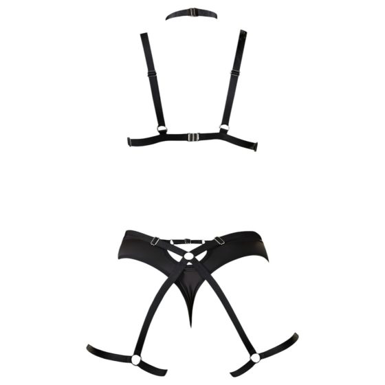 Cottelli - Decorative Body Harness Lingerie Set - Black (S-L)