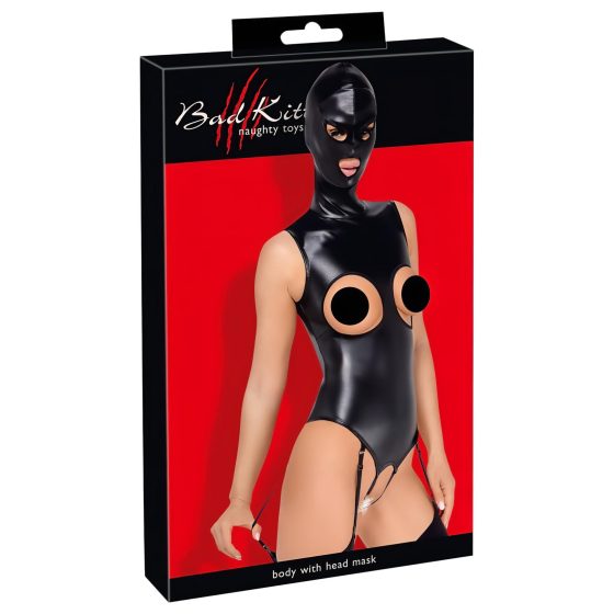 Bad Kitty - Open Cup Bodysuit with Hood (Black)