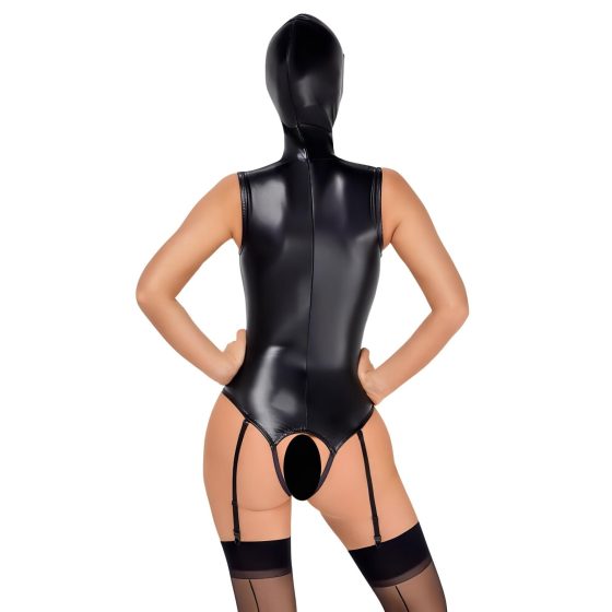 Bad Kitty - Open Cup Bodysuit with Hood (Black)