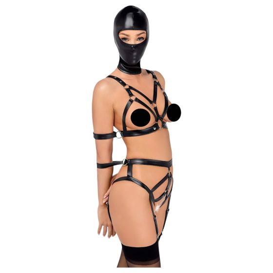 Bad Kitty - Body Harness Set and Head Mask (Black)