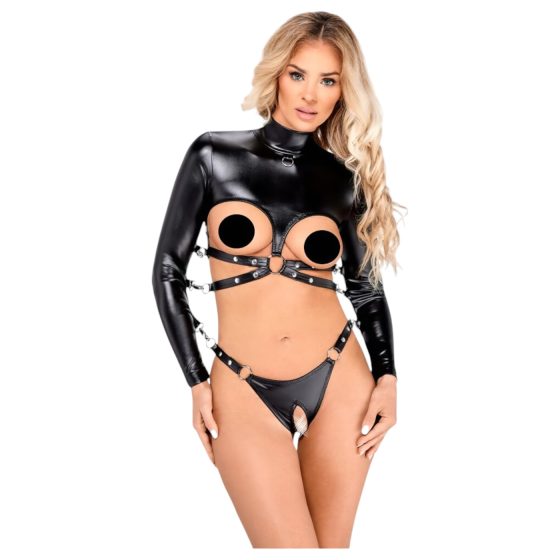 Open-Cup Bondage Set - Black