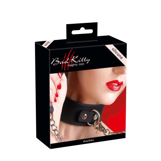 Bad Kitty - Silicone Collar with Leash (Black)