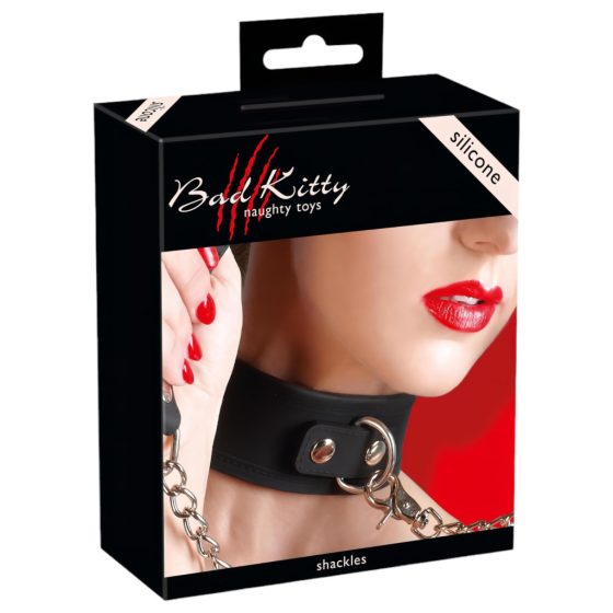 Bad Kitty - Silicone Collar with Leash (Black)