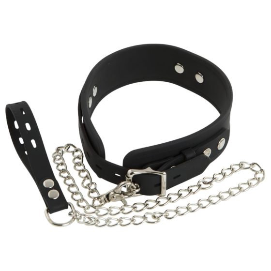 Bad Kitty - Silicone Collar with Leash (Black)