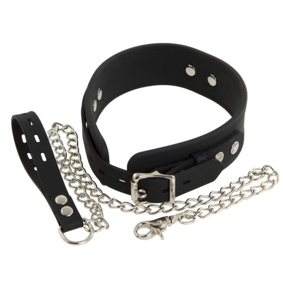 Bad Kitty - Silicone Collar with Leash (Black)