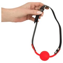 Red Silicone Gag with Faux Leather Strap