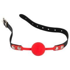 Red Silicone Gag with Faux Leather Strap