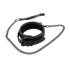 Bad Kitty - Jewel Pattern Collar with Leash (Black)