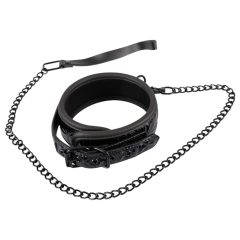 Bad Kitty - Jewel Pattern Collar with Leash (Black)