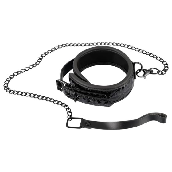 Bad Kitty - Jewel Pattern Collar with Leash (Black)