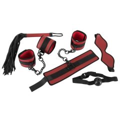 Bad Kitty - Velcro Bondage Set - Red-Black (5-Piece)