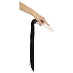   Bad Kitty - Leather Whip with Glass Dildo (Transparent-Black)