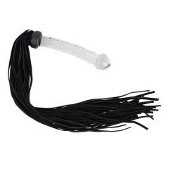   Bad Kitty - Leather Whip with Glass Dildo (Transparent-Black)