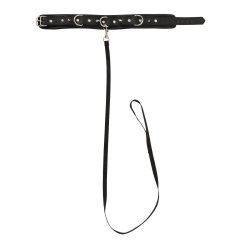 Bad Kitty - Spiked, Studded Collar with Leash (Black)