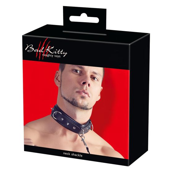 Bad Kitty - Spiked Collar with Leash (Black)