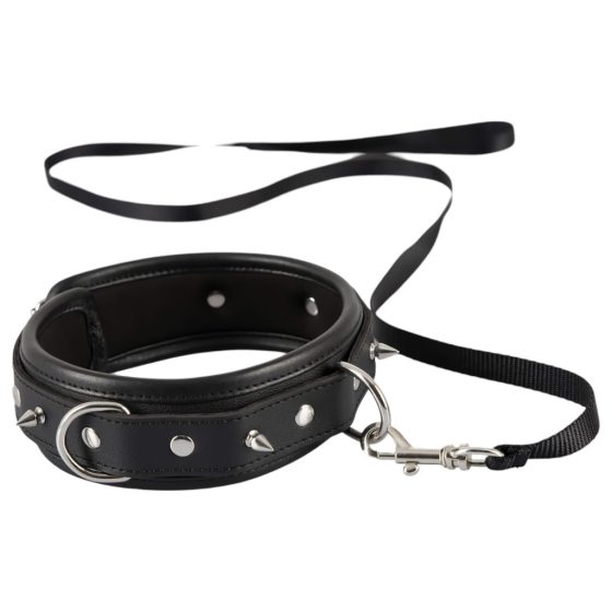 Bad Kitty - Spiked Collar with Leash (Black)