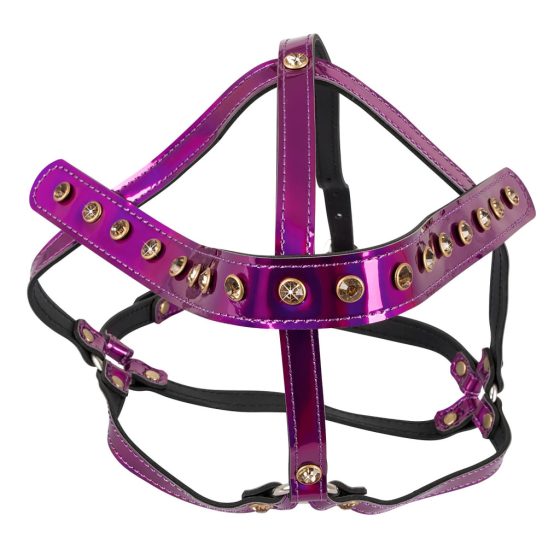 Bad Kitty - Rhinestone Head Harness (Metallic Pink)