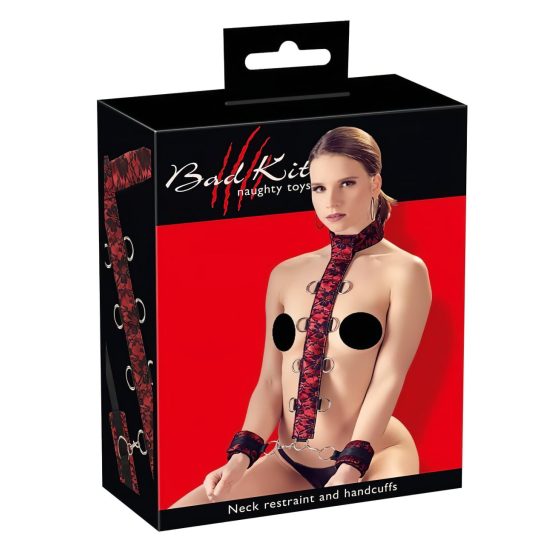 Bad Kitty - Asian Arms Neck Tie Set (Red-Black)