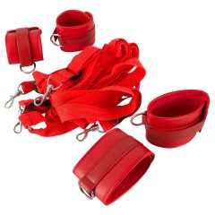   Bad Kitty - Velcro Fastening, Faux Leather Bed Restraint Set (Red)