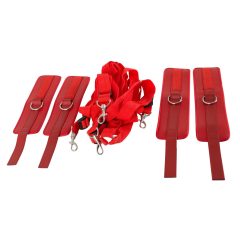 Bad Kitty - Velcro Faux Leather Bed Restraint Set (Red)