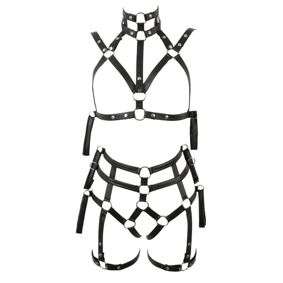 Bad Kitty - Bondage Body Harness with Bra Set (Black)