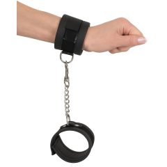 Vegan Fetish - Short Chain Handcuffs (Black)