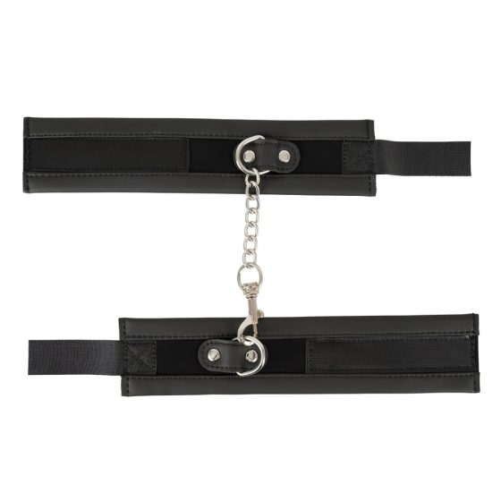 Vegan Fetish - Short Chain Handcuffs (Black)