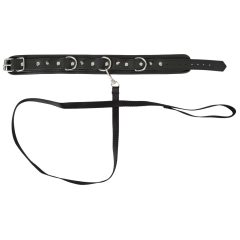 Vegan Fetish - Studded Collar with Leash (Black)