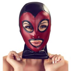 Bad Kitty - Shiny Suck Mask - Black-Red (S-L)