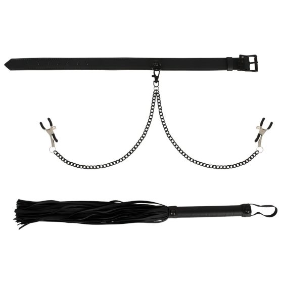 Vegan Fetish - Discipline Set (Black) - 3 Pieces