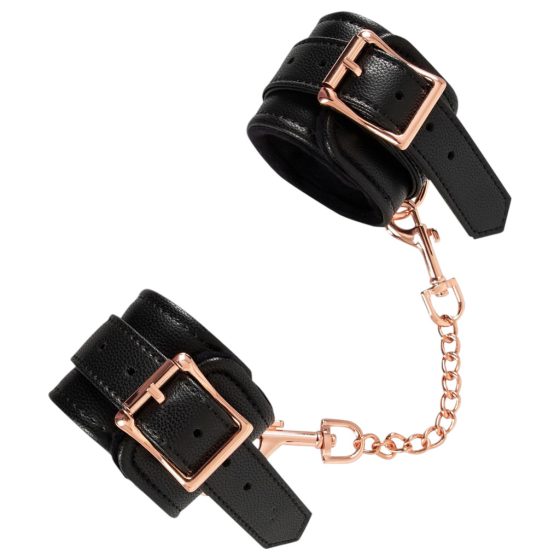 Bad Kitty - handcuffs with chain (black-rose gold)