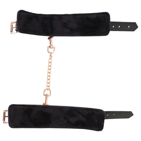 Bad Kitty - handcuffs with chain (black-rose gold)