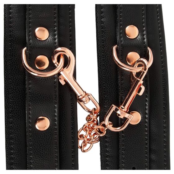 Bad Kitty - handcuffs with chain (black-rose gold)